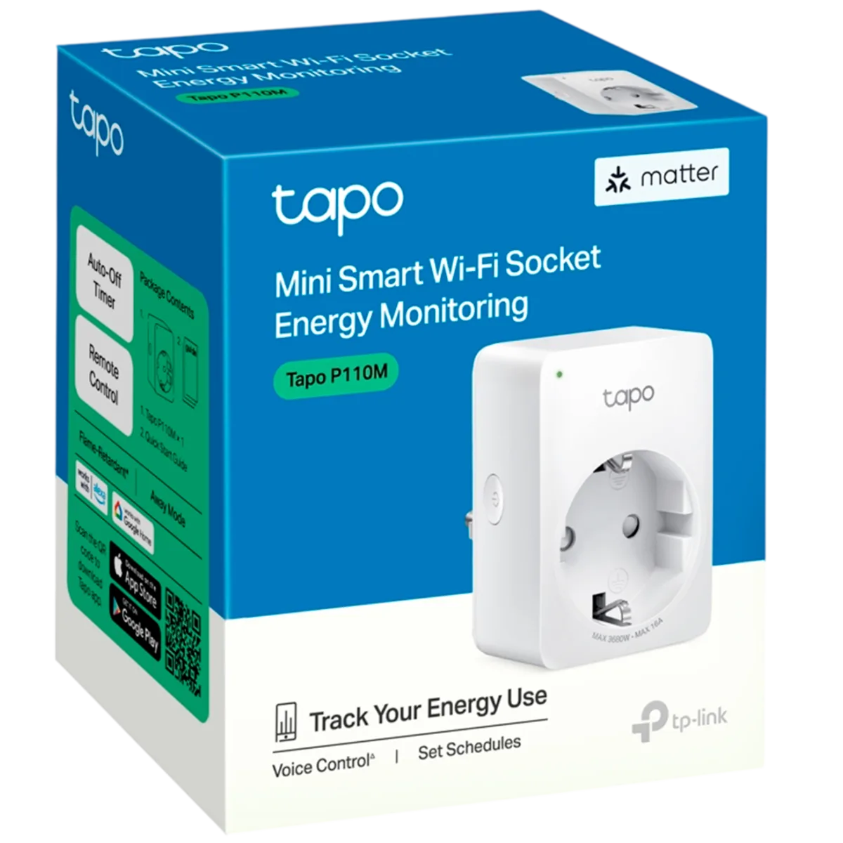 TP-Link Tapo P110M / Умная мини Wi-Fi розетка с мониторингом энергопотребления