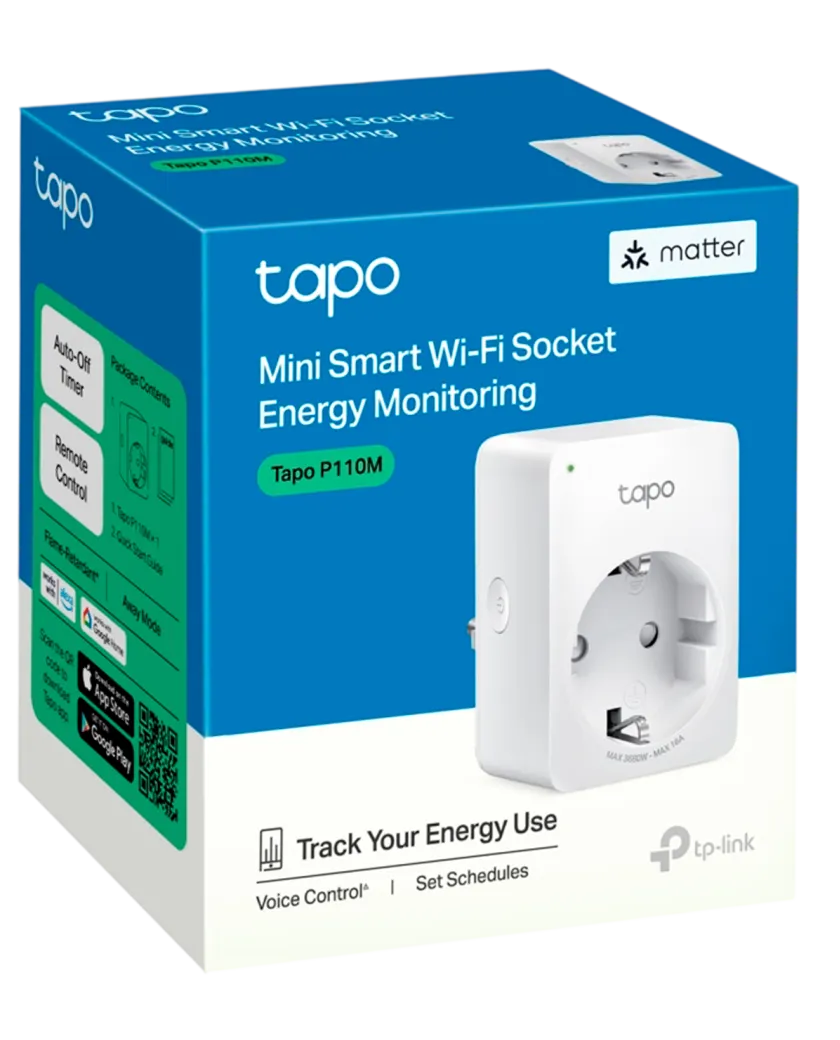 TP-Link Tapo P110M / Умная мини Wi-Fi розетка с мониторингом энергопотребления