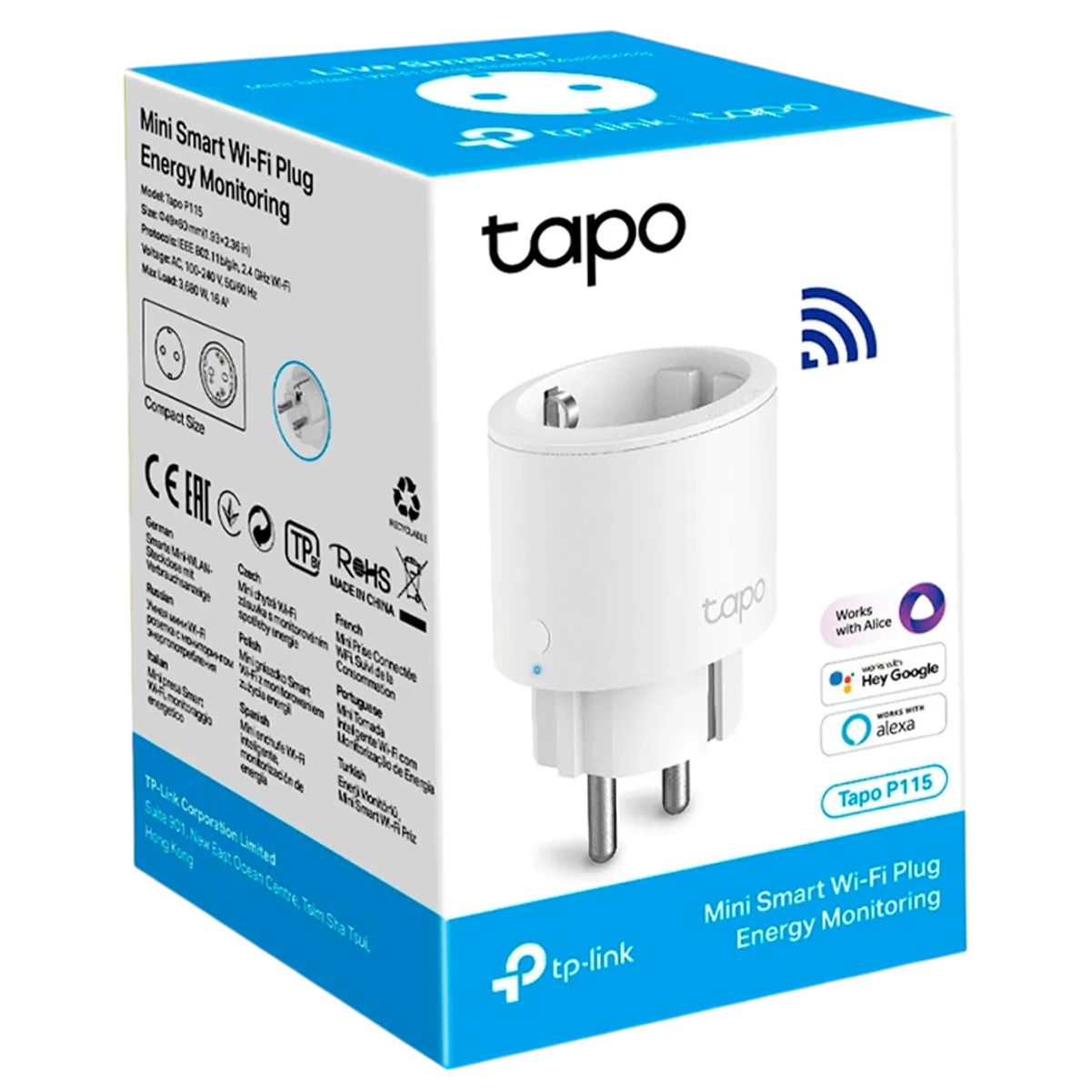TP-Link Tapo P115 (1-pack) / Умная мини Wi-Fi розетка с мониторингом энергопотребления