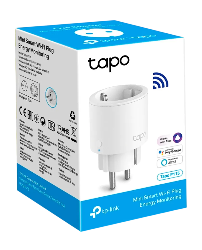TP-Link Tapo P115 (1-pack) / Умная мини Wi-Fi розетка с мониторингом энергопотребления