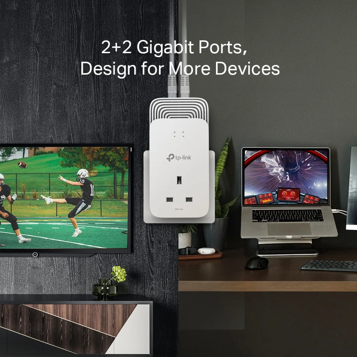TP-Link PG2400P KIT / G.hn2400 Комплект гигабитных Powerline-адаптеров со встроенной розеткой
