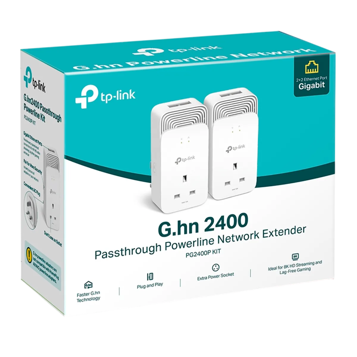 TP-Link PG2400P KIT / G.hn2400 Комплект гигабитных Powerline-адаптеров со встроенной розеткой