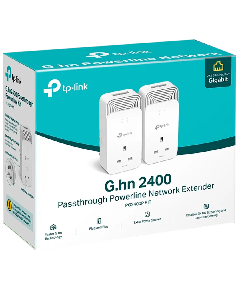 TP-Link PG2400P KIT / G.hn2400 Комплект гигабитных Powerline-адаптеров со встроенной розеткой