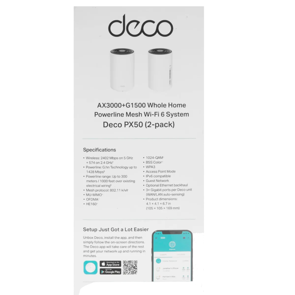 TP-Link Deco PX50 (2-pack) / AX3000 Mesh-Комплект Wi-Fi 6 