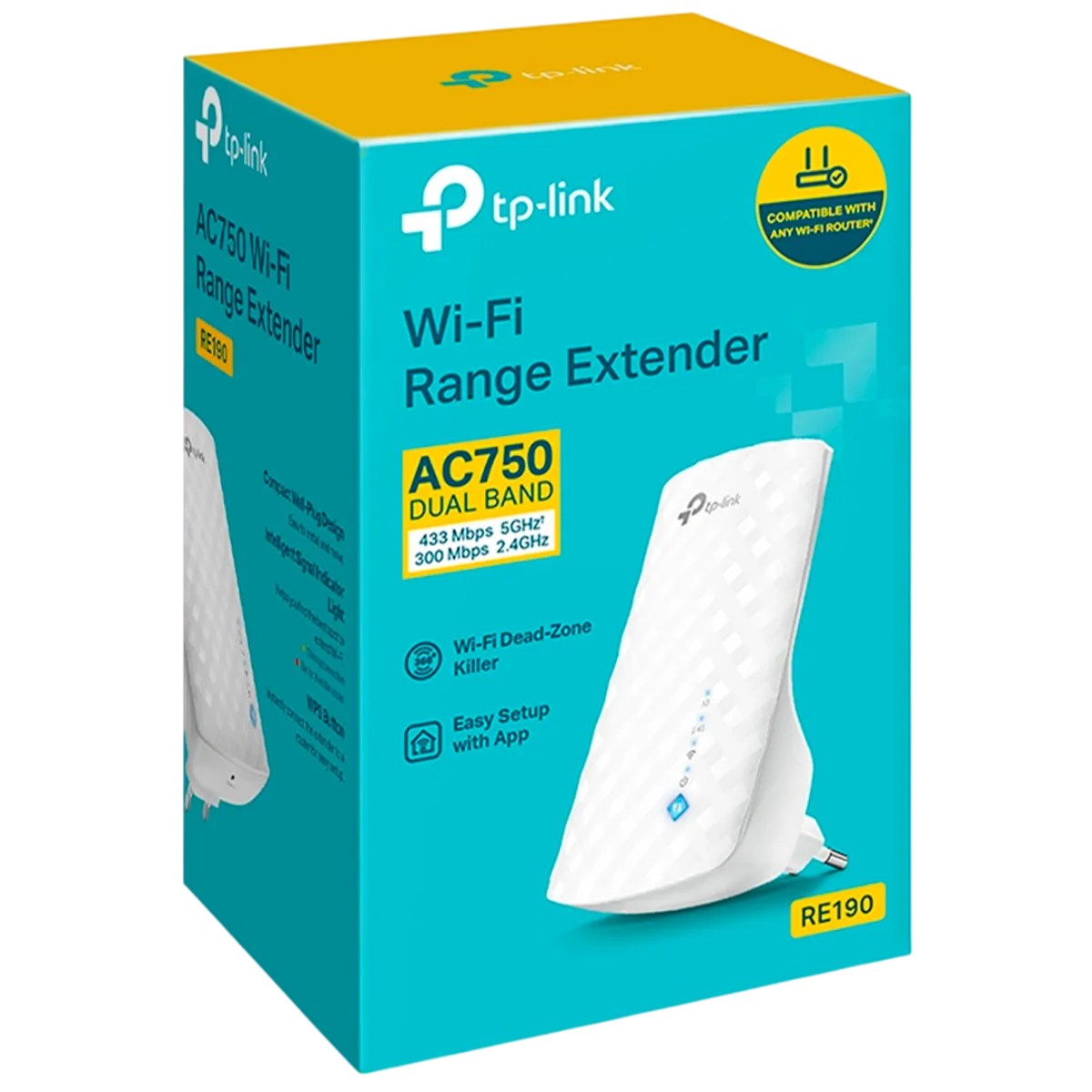 TP-Link RE190 / AC750 Двухдиапазонный усилитель сигнала Wi-Fi 5 с поддержкой Mesh