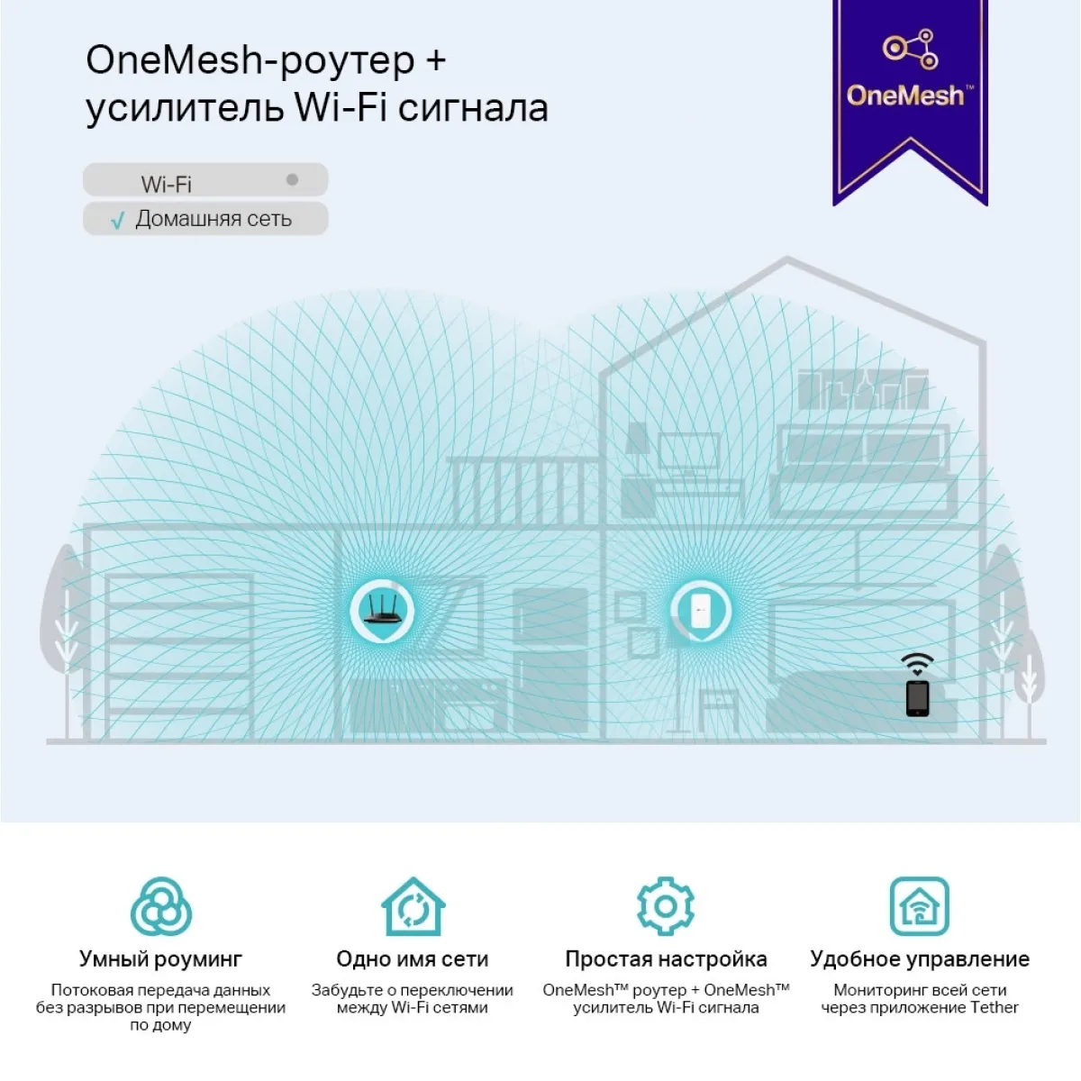TP-Link RE300 / AC1200 Двухдиапазонный усилитель сигнала Wi-Fi 5 с поддержкой Mesh