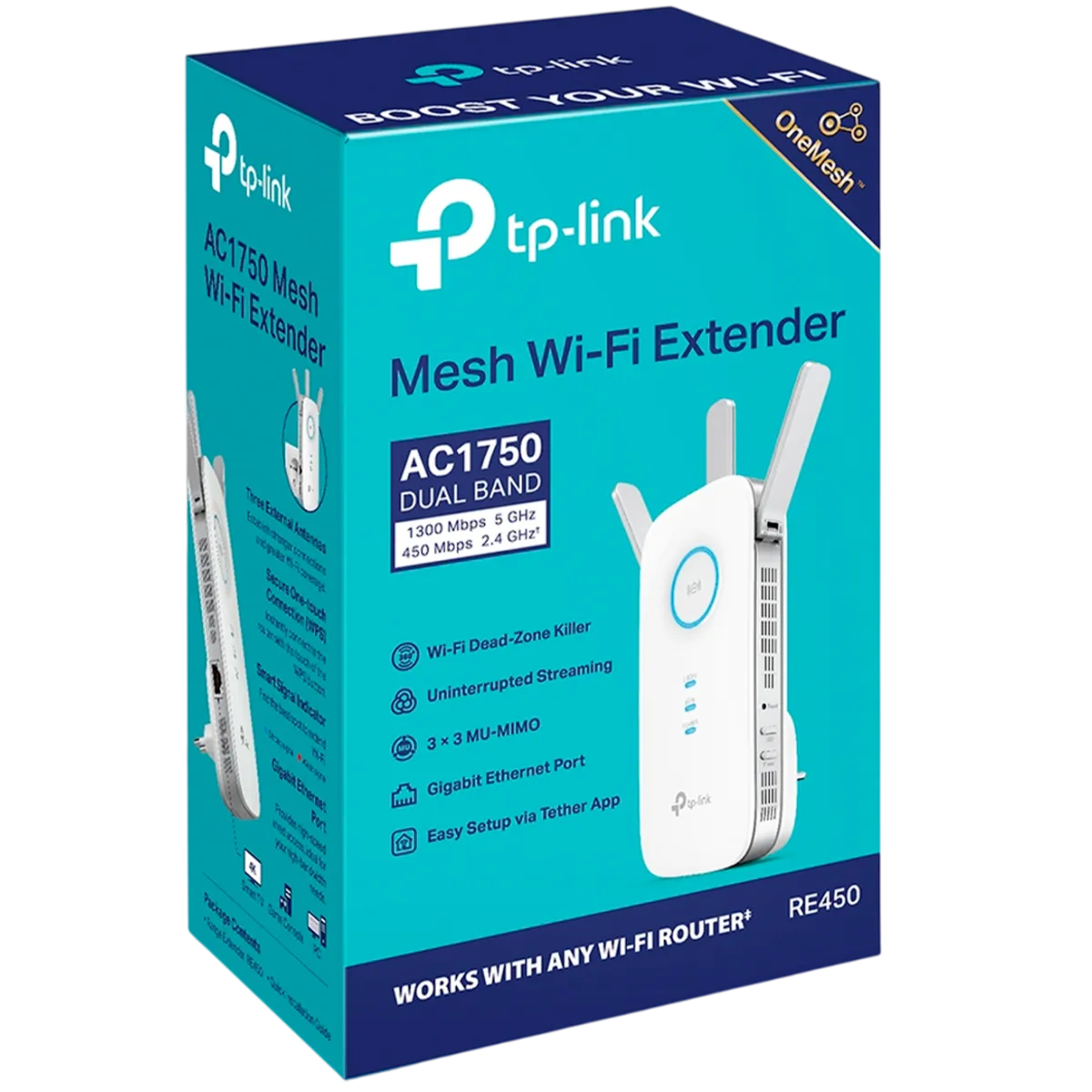 TP-Link RE450 / AC1750 Двухдиапазонный усилитель сигнала Wi-Fi 5 с поддержкой Mesh