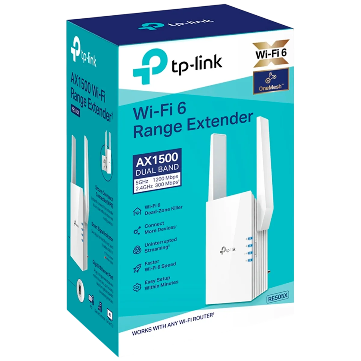 TP-Link RE505X / AX1500 Двухдиапазонный усилитель сигнала Wi-Fi 6 с поддержкой Mesh