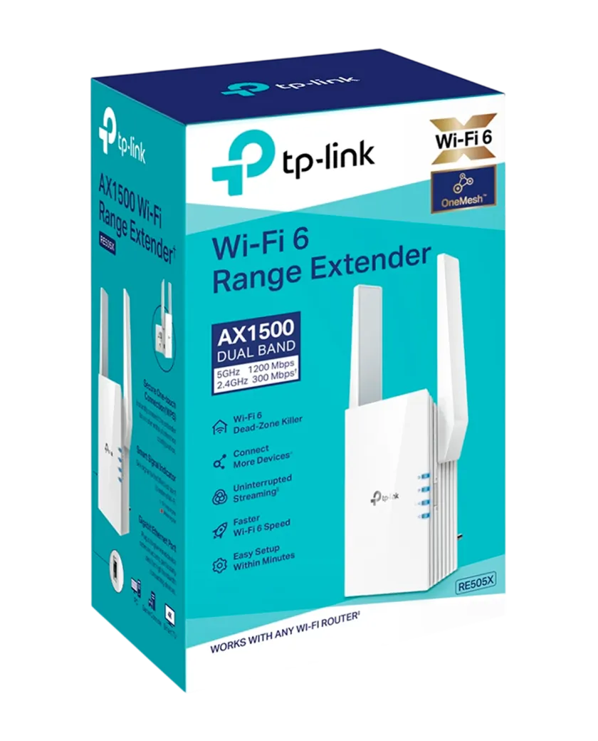 TP-Link RE505X / AX1500 Двухдиапазонный усилитель сигнала Wi-Fi 6 с поддержкой Mesh