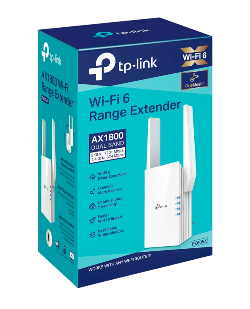 TP-Link RE605X / AX1800 Двухдиапазонный усилитель сигнала Wi-Fi 6 с поддержкой Mesh
