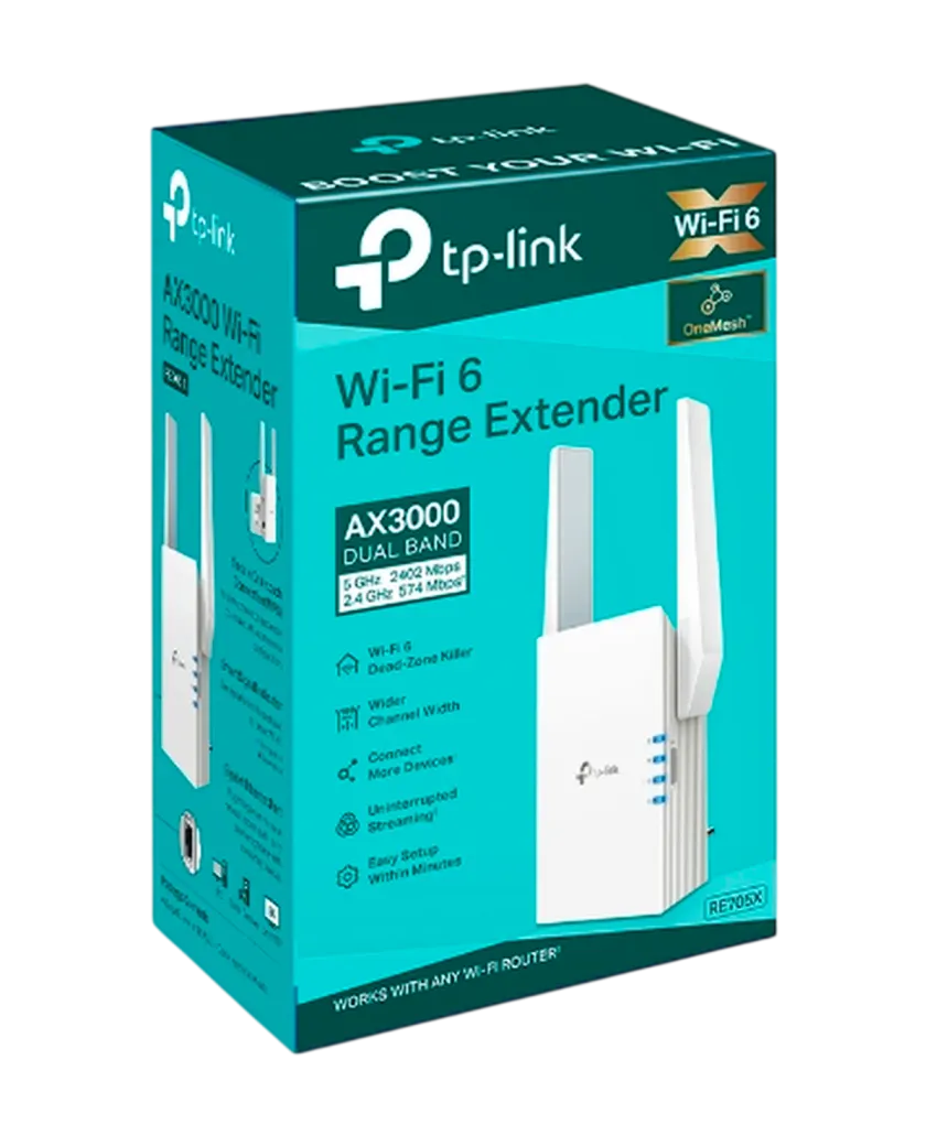 TP-Link RE705X / AX3000 Двухдиапазонный усилитель сигнала Wi-Fi 6 с поддержкой Mesh