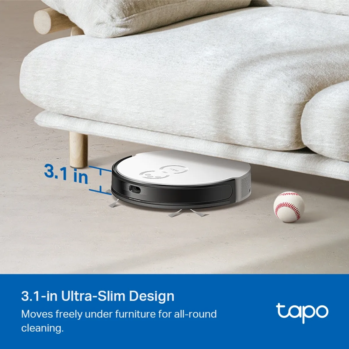 TP-Link Tapo RV20 Max / Робот-пылесос и швабра MagSlim с лидарной навигацией и мощностью всасывания 5300 Па