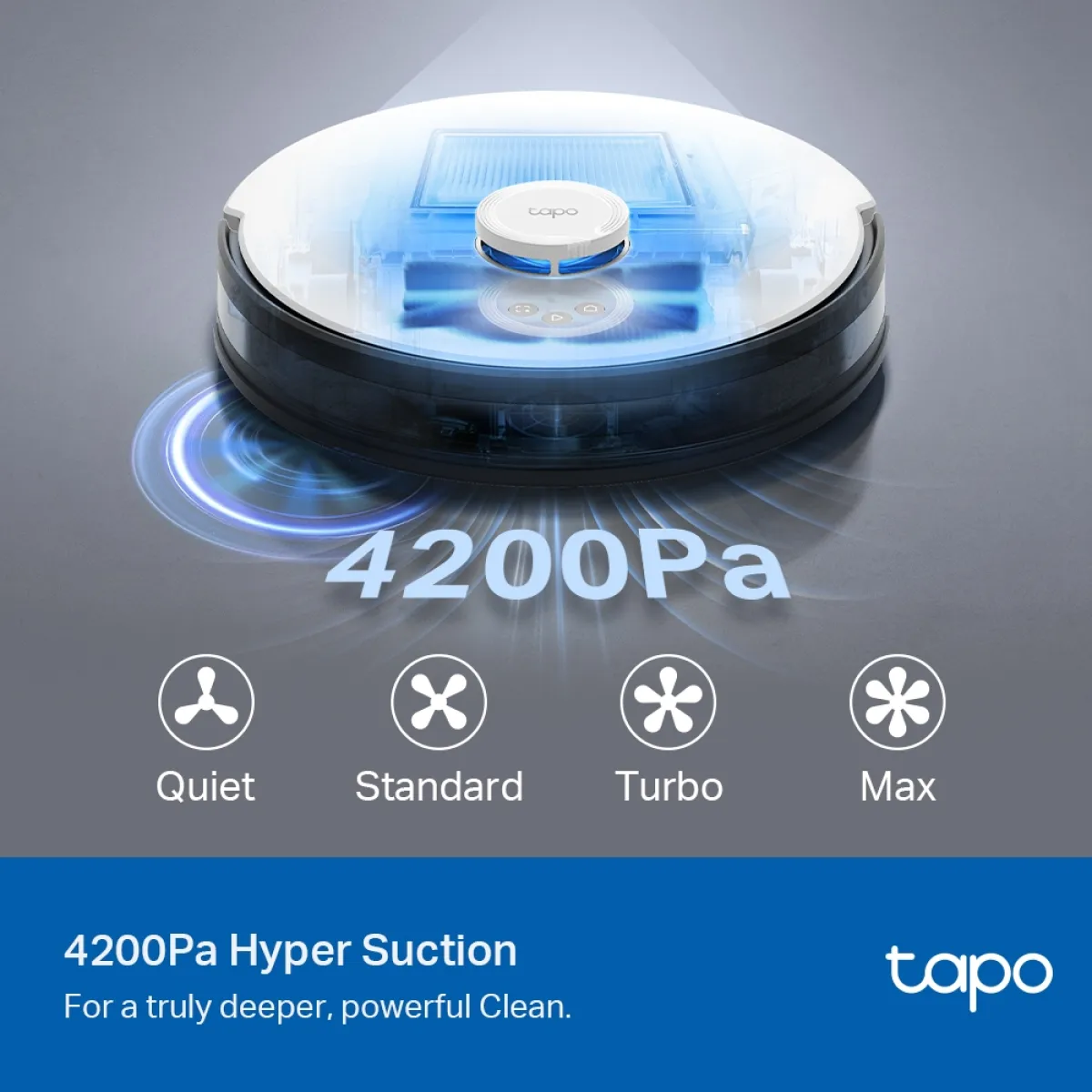 TP-Link Tapo RV30 Max / Робот-пылесос и швабра с гиперсилой всасывания 5300 Па / Black