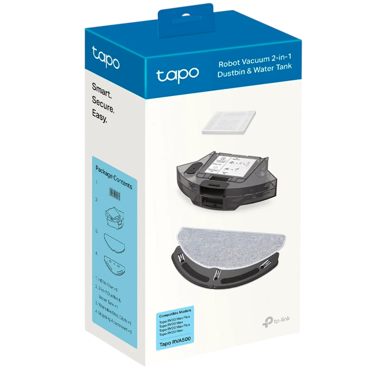 TP-Link Tapo RVA500 / Робот-пылесос Tapo 2-в-1: пылесборник и резервуар для воды