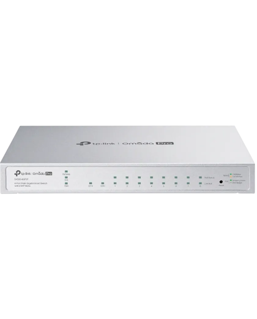 TP-Link Omada Pro S4500-8GP2F / Коммутатор Smart с 8 гигабитными портами PoE+ и 2 портами SFP