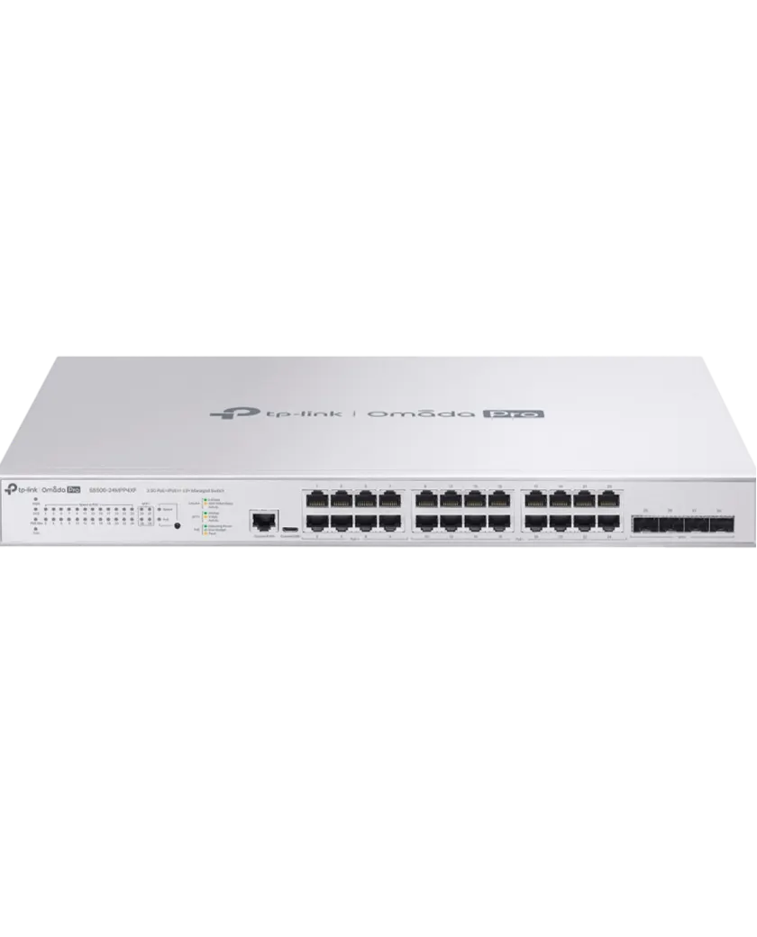 TP-Link Omada Pro S5500-24MPP4XF / Управляемый коммутатор с 24 портами PoE+ 2.5G L2+ и 4 слотами SFP+.
