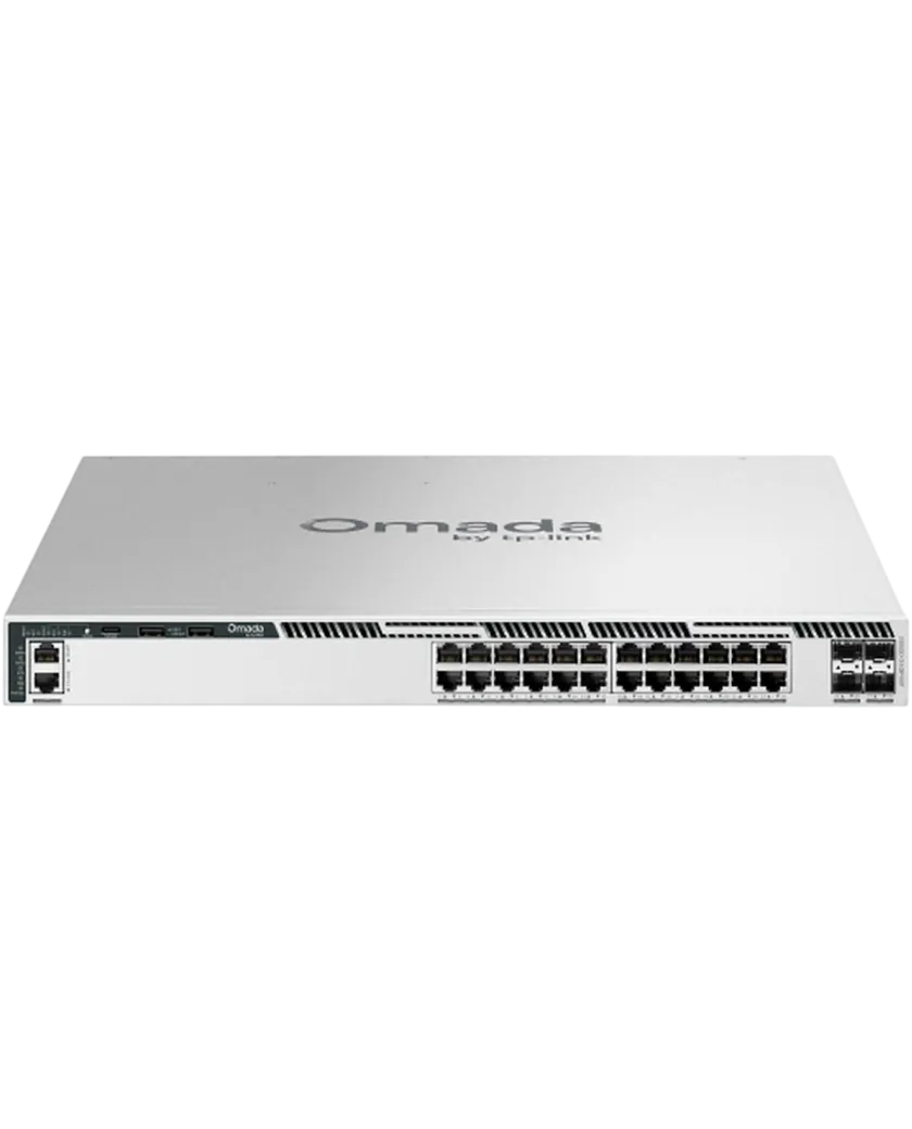 TP-Link Omada Pro S6500-24GP4XF / 24‑портовый гигабитный управляемый стекируемый РоЕ-коммутатор L3 с 4 SFP+ слотами 10G
