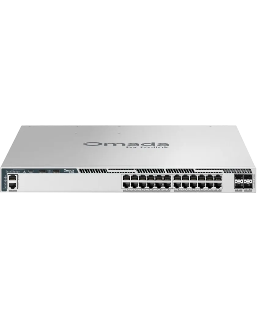 TP-Link Omada Pro S6500-24MPP4Y /  24-портовый стекируемый управляемый коммутатор L3 PoE++ 2,5G с 4 слотами 25G