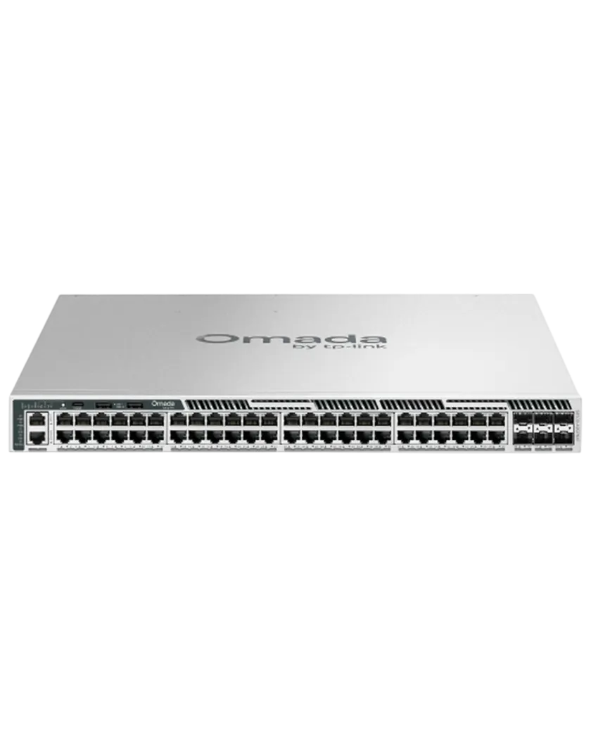 TP-Link Omada Pro S6500-48GP6XF / Управляемый коммутатор с 48 портами Gigabit Ethernet, поддержкой PoE+ и возможностью стекирования, уровнем L3, а также 6 слотами 10G.