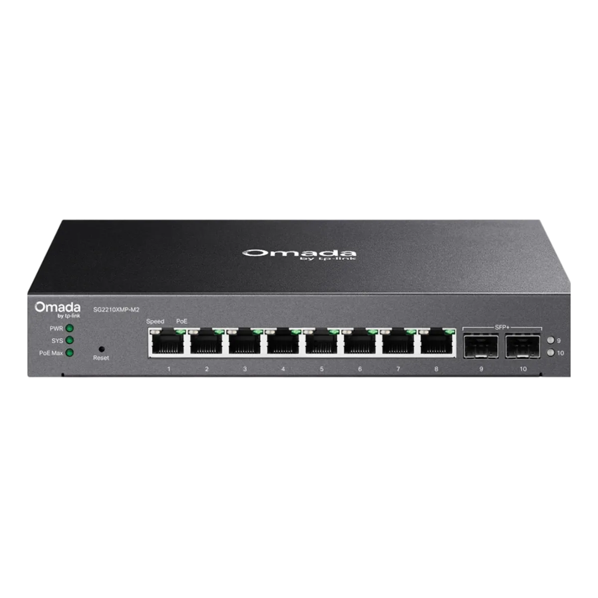 TP-Link Omada SG2210XMP-M2 /  Управляемый PoE-коммутатор Smart с 8 портами 2.5GBASE-T и 2 SFP+ слотами 10G