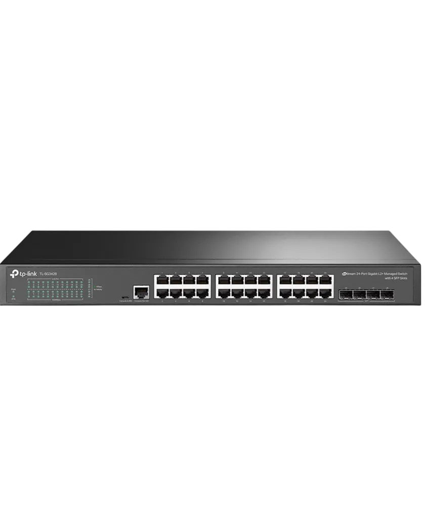 TP-Link Omada SG3428 / Управляемый коммутатор уровня 2+ с 24 гигабитными портами RJ45 и 4 портами SFP