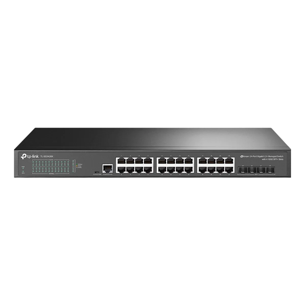 TP-Link Omada SG3428X / 24‑портовый гигабитный управляемый коммутатор L2+ с 4 SFP+ слотами 10G