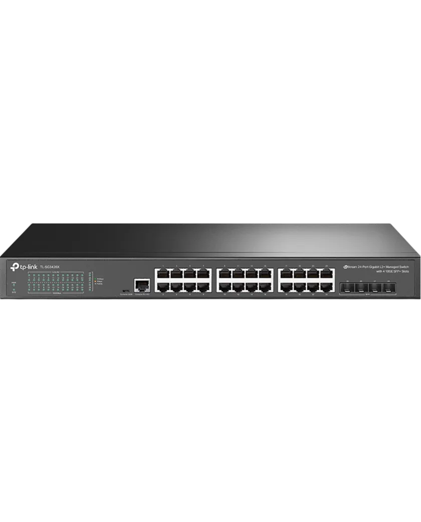 TP-Link Omada SG3428X / 24‑портовый гигабитный управляемый коммутатор L2+ с 4 SFP+ слотами 10G