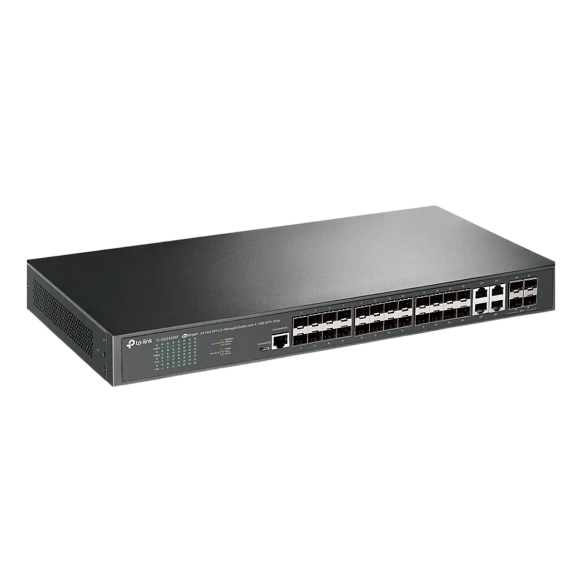 TP-Link Omada SG3428XF / 24‑портовый гигабитный управляемый SFP-коммутатор L2+ с 4 SFP‑слотами