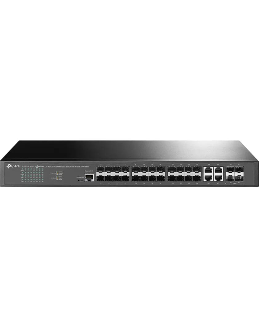 TP-Link Omada SG3428XF / 24‑портовый гигабитный управляемый SFP-коммутатор L2+ с 4 SFP‑слотами