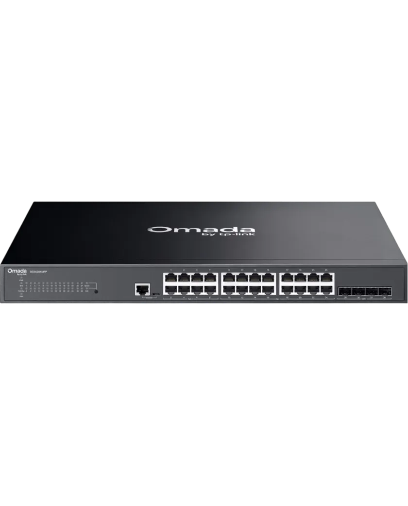 TP-Link Omada SG3428XMPP / 24‑портовый гигабитный управляемый РоЕ-коммутатор уровня L2+ (16 портов PoE+ и 8 портов PoE++) с 4 SFP+ слотами 10G