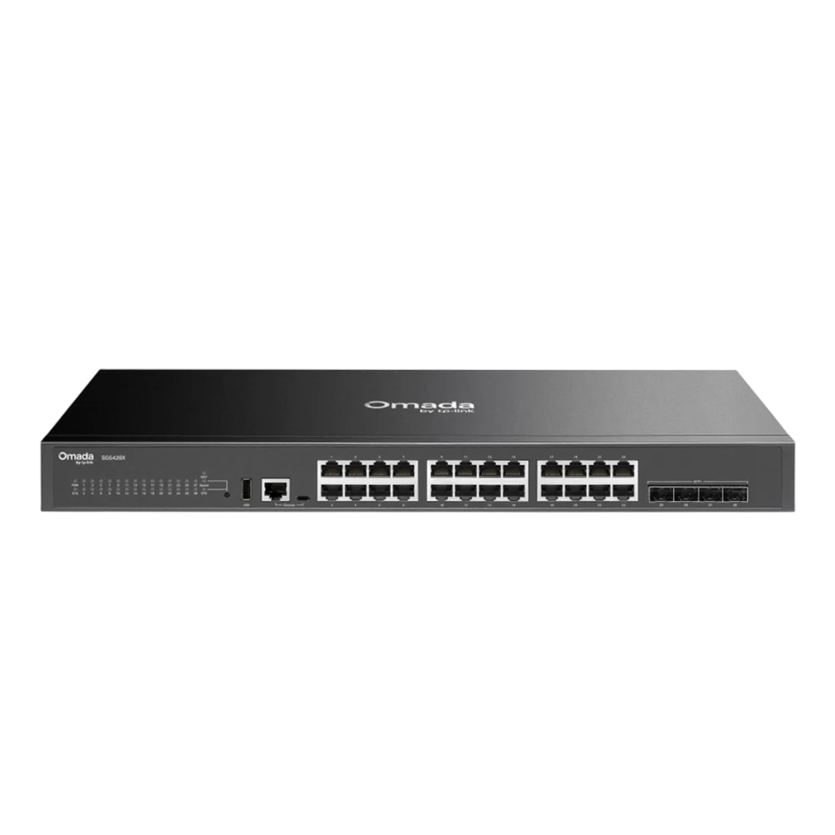 TP-Link Omada SG5428X / 24‑портовый гигабитный стекируемый управляемый коммутатор уровня L3 с 4 SFP+ слотами 10G