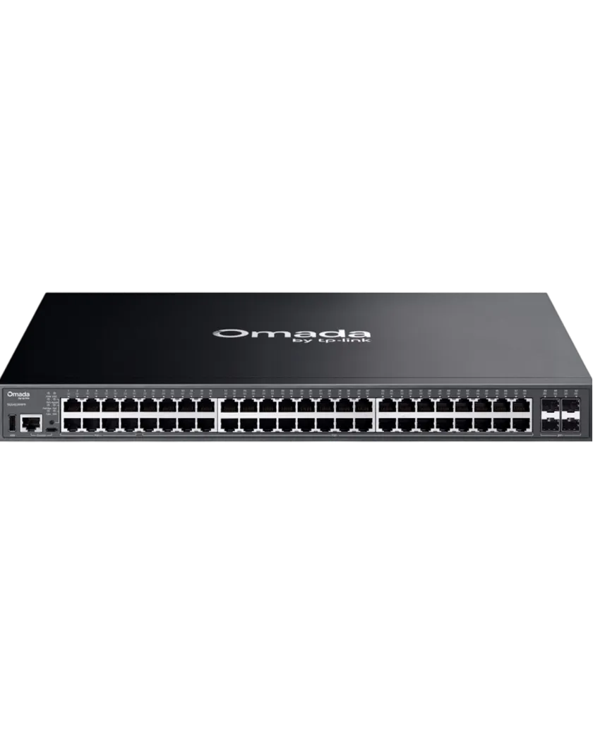 TP-Link Omada SG5452XMPP / 48‑портовый гигабитный стекируемый управляемый РоЕ++ коммутатор уровня L3 с 4 SFP+ слотами 10G