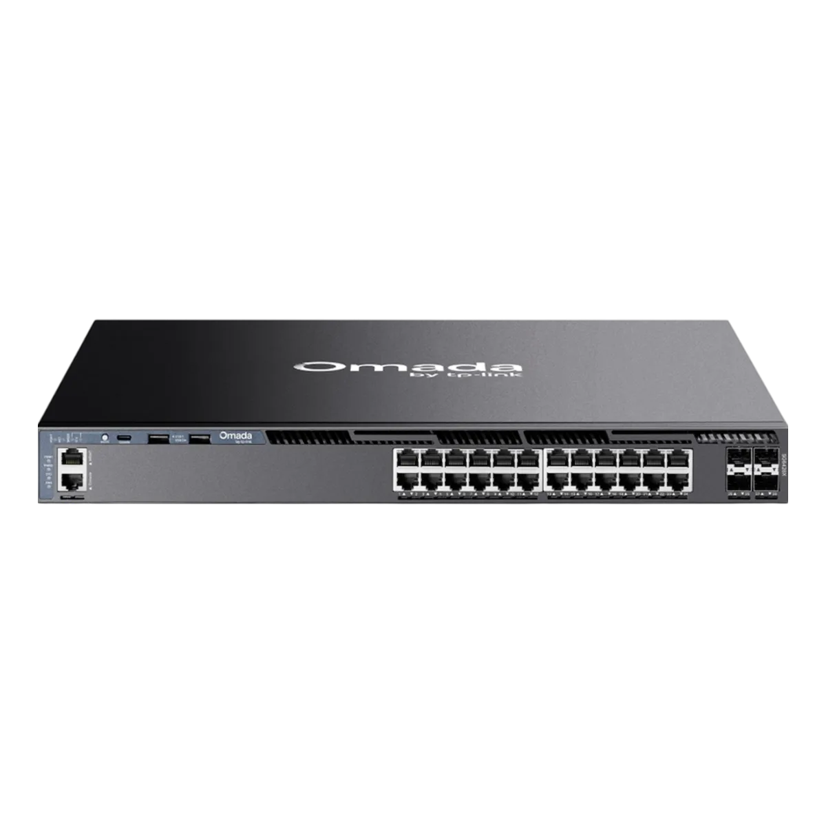TP-Link Omada SG6428X / 24‑портовый гигабитный стекируемый управляемый коммутатор L3 с 4 SFP+ слотами 10G