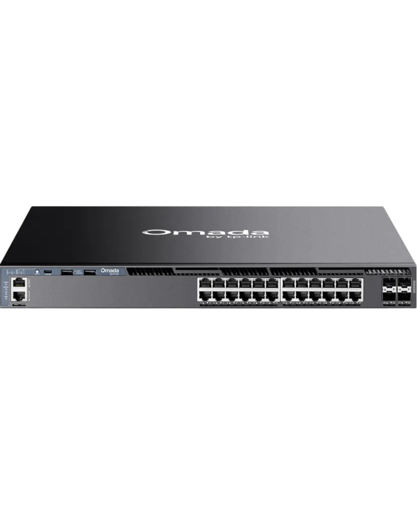 TP-Link Omada SG6428X / 24‑портовый гигабитный стекируемый управляемый коммутатор L3 с 4 SFP+ слотами 10G