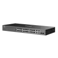TP-Link Omada SL2428P / 24‑портовый управляемый РоЕ-коммутатор Smart Fast Ethernet, 2 гигабитными портами без РоЕ и 2 SFP слотами