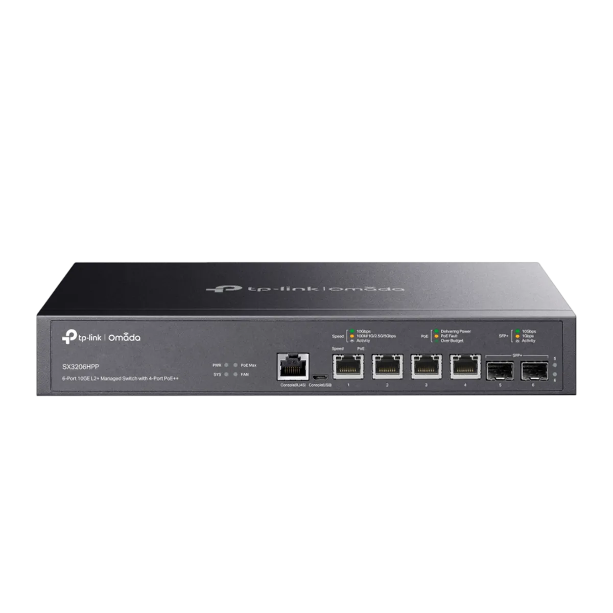 TP-Link Omada SX3206HPP / управляемый РоЕ-коммутатор уровня L2+ c 4 портами PoE++ 10 Гбит/с и 2 портами SFP+