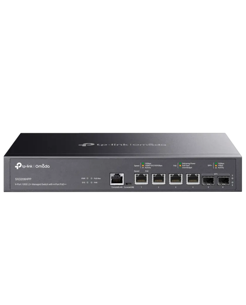 TP-Link Omada SX3206HPP / управляемый РоЕ-коммутатор уровня L2+ c 4 портами PoE++ 10 Гбит/с и 2 портами SFP+