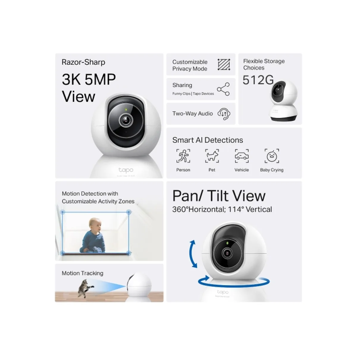 TP-Link Tapo TC74 / Умная поворотно-наклонная камера с ИИ