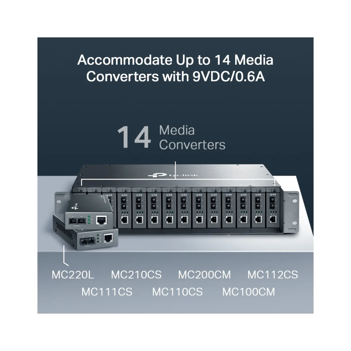 TP-Link TL-MC1400 / 14-слотовое шасси для медиаконвертеров
