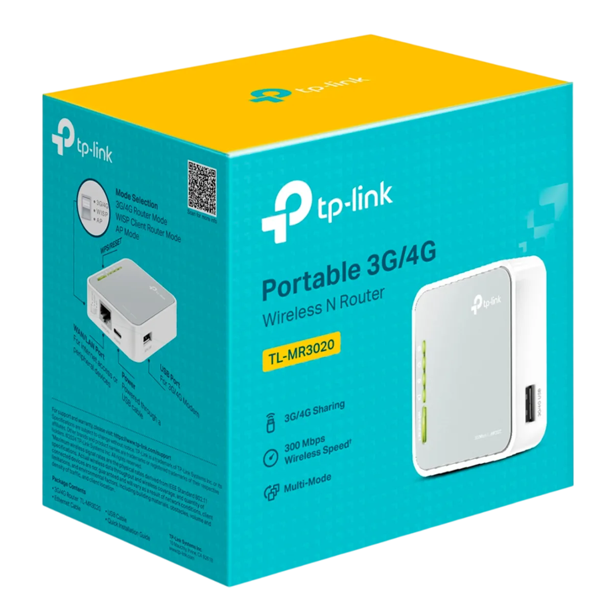 TP-Link TL-MR3020 / N300 Портативный беспроводной маршрутизатор с USB-портом и поддержкой 3G/4G USB-модемов