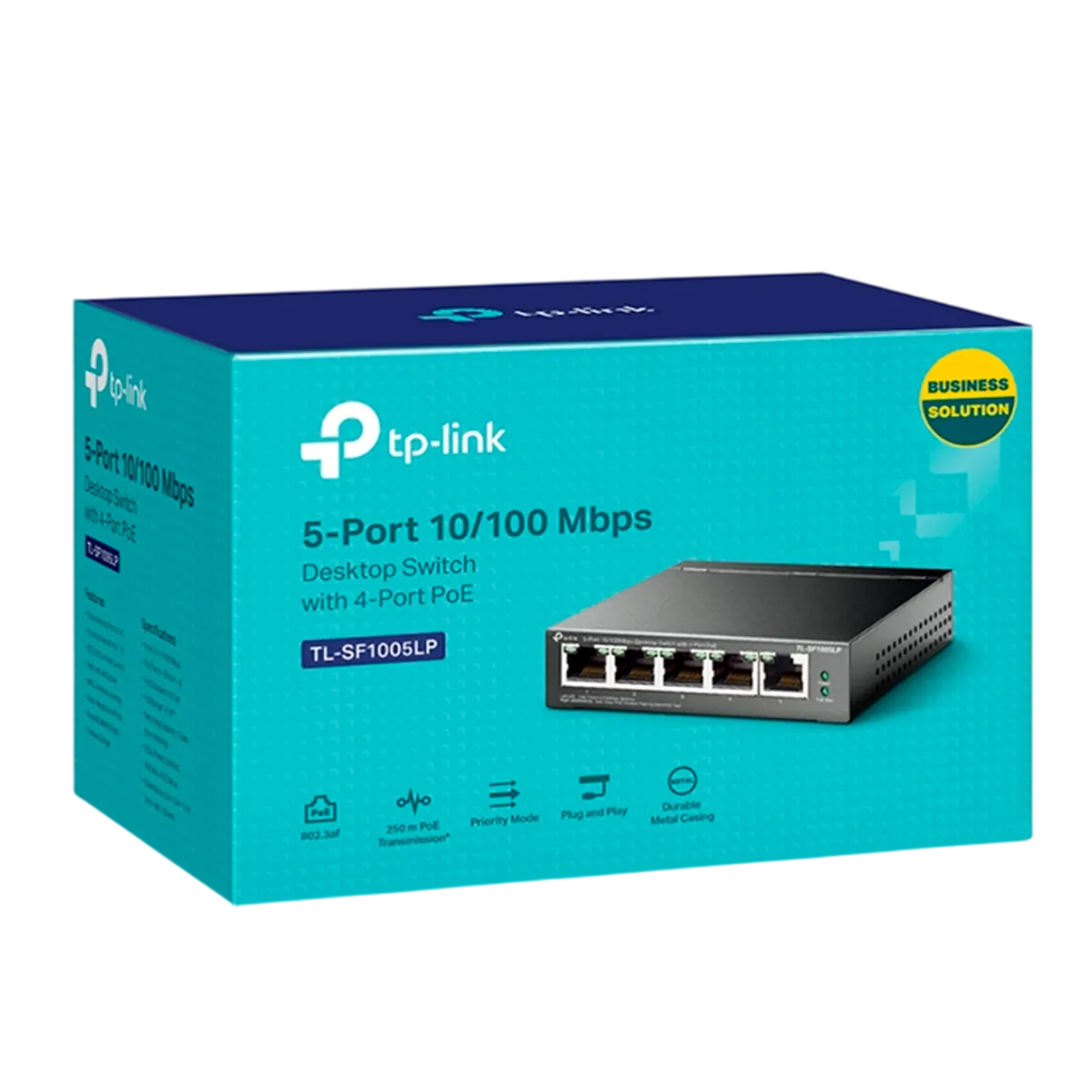 TP-Link TL-SF1005LP / Неуправляемый PoE-коммутатор (4 порта PoE+ 10/100 Мбит/с, 1 порт 10/100 Мбит/с без РоЕ)