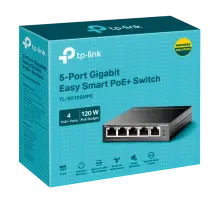 TP-Link TL-SG105MPE / Easy Smart гигабитный 5-портовый PoE-коммутатор (4 порта PoE+ и 1 порт без РоЕ)