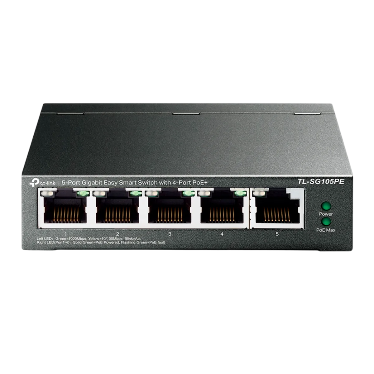 TP-Link TL-SG105PE / Easy Smart гигабитный 5-портовый PoE-коммутатор (4 порта PoE+ и 1 порт без РоЕ)