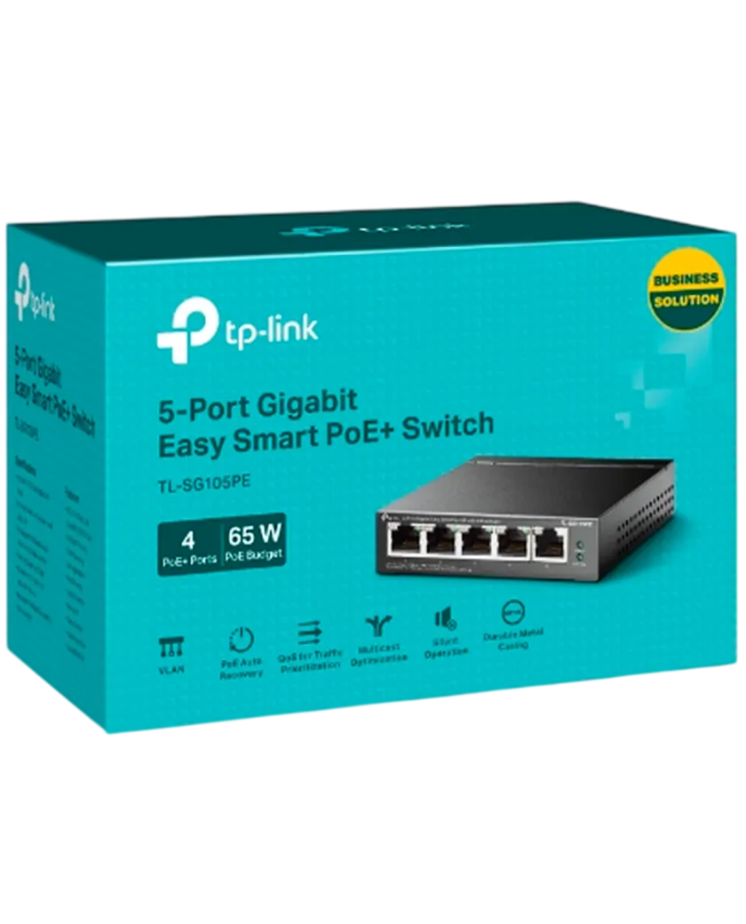 TP-Link TL-SG105PE / Easy Smart гигабитный 5-портовый PoE-коммутатор (4 порта PoE+ и 1 порт без РоЕ)
