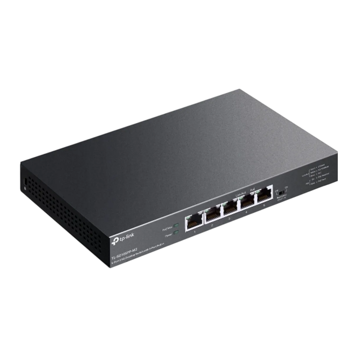 TP-Link TL-SG105PP-M2 / Неуправляемый мультигигабитный (2.5G) 5-портовый PoE-коммутатор (4 порта PoE+, 1 порт без РоЕ)