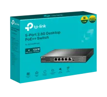 TP-Link TL-SG105PP-M2 / Неуправляемый мультигигабитный (2.5G) 5-портовый PoE-коммутатор (4 порта PoE+, 1 порт без РоЕ)