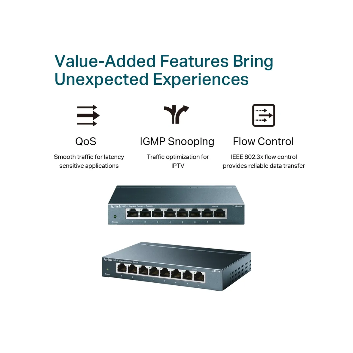 TP-Link TL-SG108 / Неуправляемый гигабитный 8-портовый коммутатор