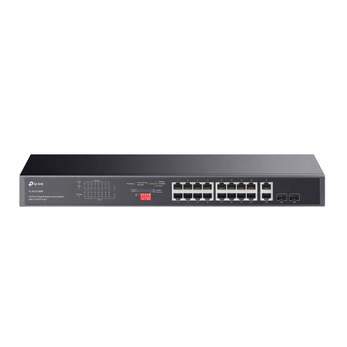 TP-Link TL-SG1218MP / Неуправляемый гигабитный 18-портовый PoE-коммутатор (16 портов PoE+ и 2 Combo-порта RJ45/SFP)