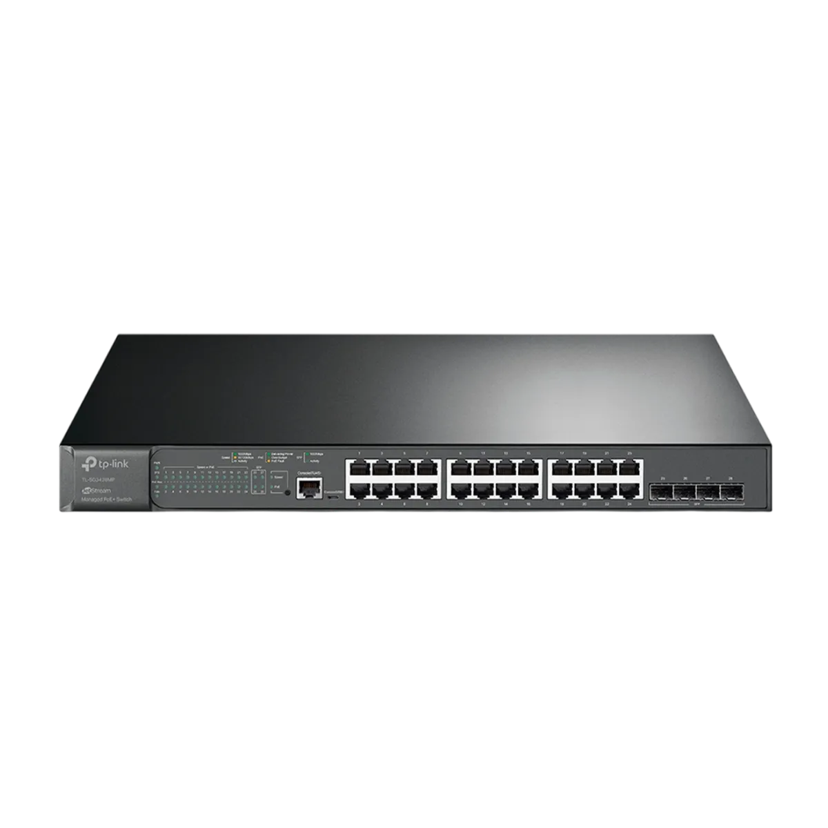 TP-Link TL-SG3428MP / JetStream 24‑портовый гигабитный управляемый РоЕ-коммутатор L2 с 4 SFP‑слотами