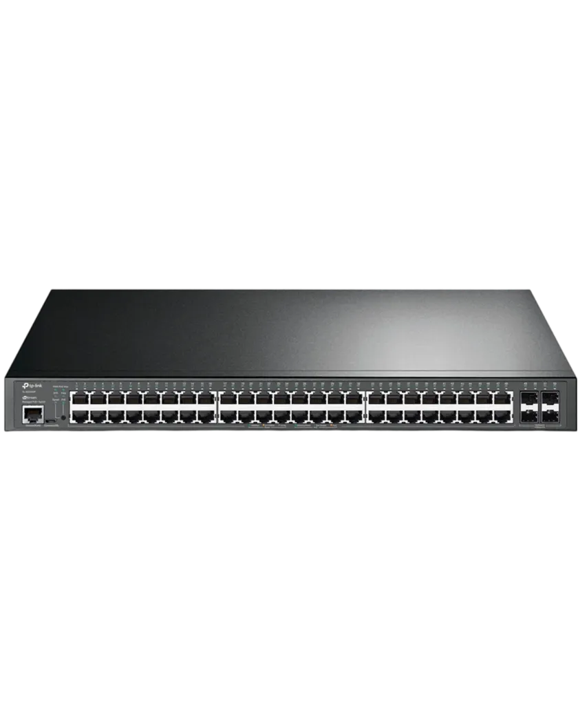 TP-Link TL-SG3452P / JetStream 48‑портовый гигабитный управляемый РоЕ-коммутатор L2+ с 4 SFP‑слотами